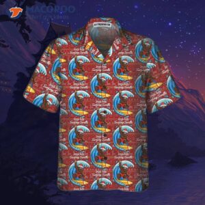 bigfoot surfing christmas hawaiian shirt funny best xmas gift idea 2