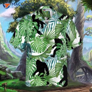 bigfoot tropical seamless pattern hawaiian shirt 3