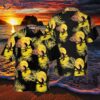 Bigfoot Tropical Yellow Moon Hawaiian Shirt, Black And Moonlight Shirt For