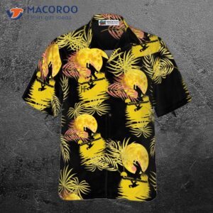 bigfoot tropical yellow moon hawaiian shirt black and moonlight shirt for 2
