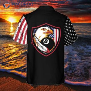 billiard eagle american flag hawaiian shirt 1