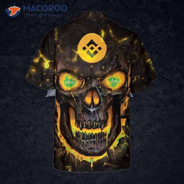 Binance Coin Skull Fire Hawaiian Shirt