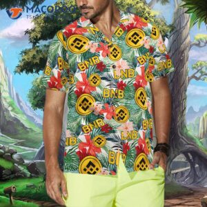 binance coin tropical flower hawaiian shirt 3