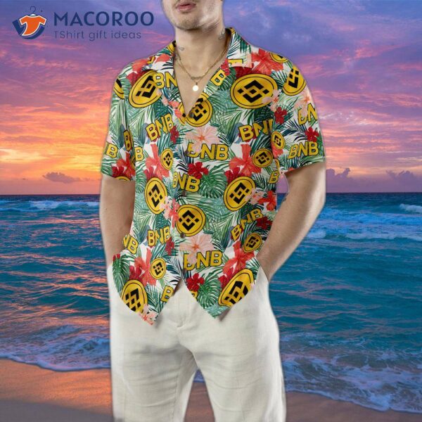 Binance Coin Tropical Flower Hawaiian Shirt