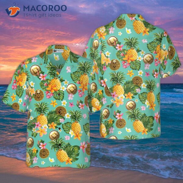 Binance Coin Yellow Tropical Flower Hawaiian Shirt