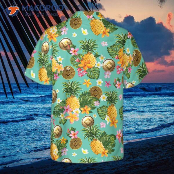 Binance Coin Yellow Tropical Flower Hawaiian Shirt