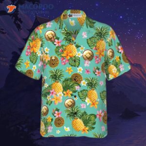 binance coin yellow tropical flower hawaiian shirt 2