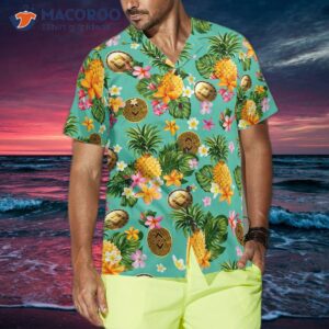 binance coin yellow tropical flower hawaiian shirt 3