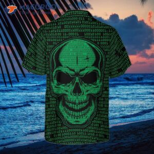Binary-code Skull Hawaiian Shirt