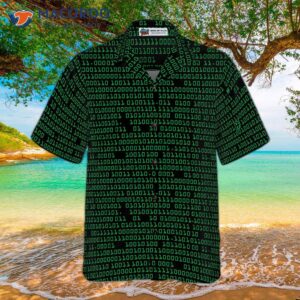 binary code skull hawaiian shirt 2