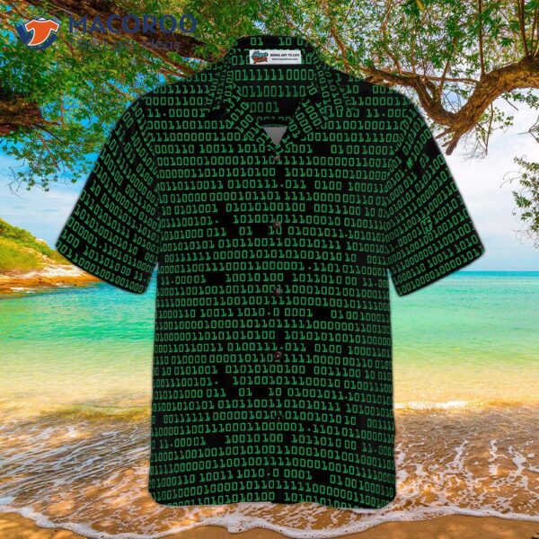 Binary-code Skull Hawaiian Shirt