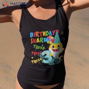 birthday kids shark 3 year old 3rd matching family shirt tank top 2