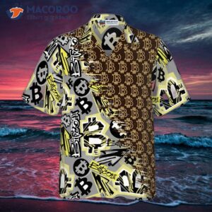 bitcoin doodle funky pattern hawaiian shirt 2