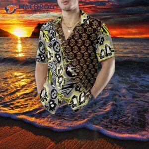 bitcoin doodle funky pattern hawaiian shirt 4