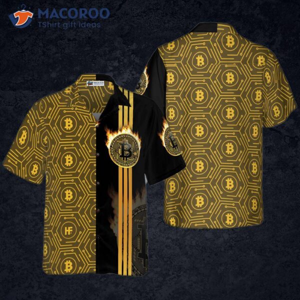 Bitcoin Flame Hawaiian Shirt