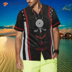 black american flag golf hawaiian shirt 2