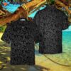 Black And Gray Seamless Floral Gothic-style Hawaiian Shirt