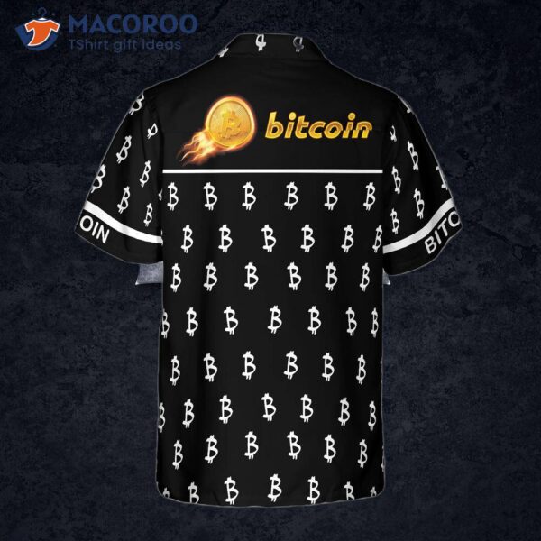 Black And White Bitcoin Pattern Hawaiian Shirt