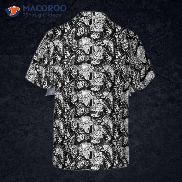 Black And White Butterfly Shirts For Hawaiian Shirt