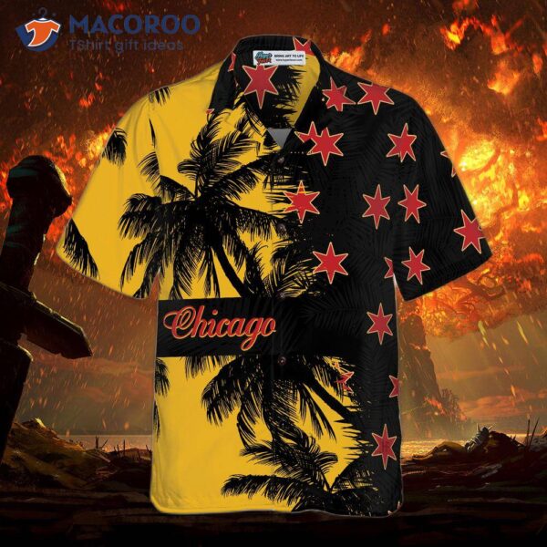 Black And Yellow Chicago Hawaiian Shirt