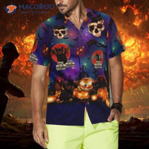 black cat halloween hawaiian shirt 3