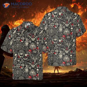 black demons for a scary halloween hawaiian shirt 0