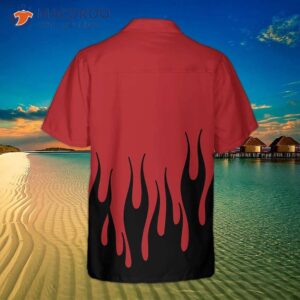 black flame hawaiian shirt short sleeved shirt for print 1
