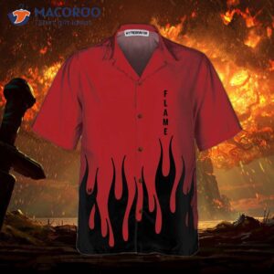 black flame hawaiian shirt short sleeved shirt for print 2