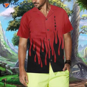 black flame hawaiian shirt short sleeved shirt for print 3