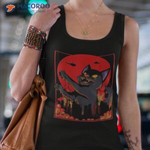 black japanese catzilla cat sunset anime manga kaiju shirt tank top 4