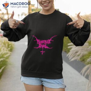 black metal barbie girl pink shirt sweatshirt 1
