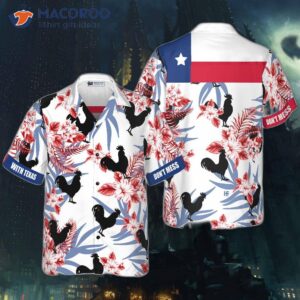 Black Rooster Texas Hawaiian Shirt