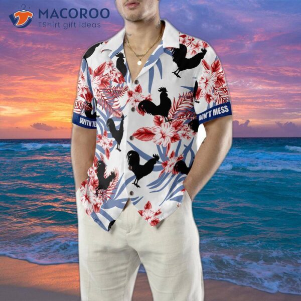 Black Rooster Texas Hawaiian Shirt