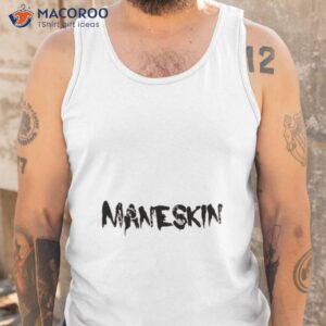 black text maneskin shirt tank top