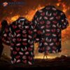 Black Valentine’s Seamless Pattern Hawaiian Shirt