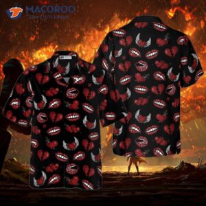 black valentine s seamless pattern hawaiian shirt 0