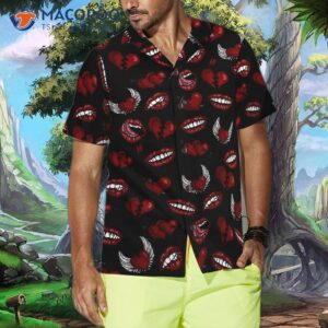 black valentine s seamless pattern hawaiian shirt 3