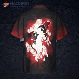 blood dragon with vintage rose s hawaiian shirt 1