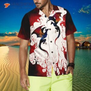 blood dragon with vintage rose s hawaiian shirt 3