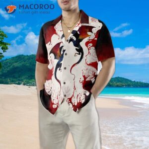 blood dragon with vintage rose s hawaiian shirt 4