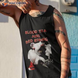 blood tea and red string white mouse with cards shirt tank top 1