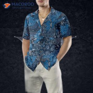 blue bandana kerchief paisley pattern hawaiian shirt shirt for and print 3