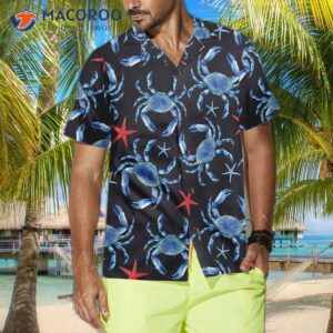 blue crab and starfish pattern hawaiian shirt shirt for best gift 3