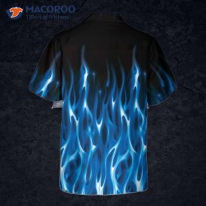 blue flame hawaiian shirt short sleeved shirt for print 1