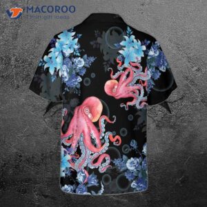 blue floral and octopus hawaiian shirt short sleeved shirt for 1