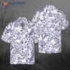 Blue Floral Pizza Pattern Hawaiian Shirt