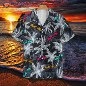 blue hill beach coconut tree seamless hawaiian shirt 2