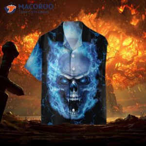 blue neon skull flame hawaiian shirt 3d fire shirt 10