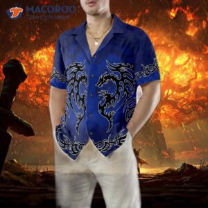 blue tribal dragon hawaiian shirt 5