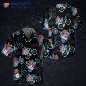 blue tropical leaves cycling hawaiian shirt mountain bike shirt for unique gift cyclists 0